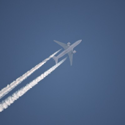 An Air France airplane passing over Lewiston from Paris to San Fransisco on Feb. 10. Photo taken and submitted by Jay Armstrong of Lewiston.