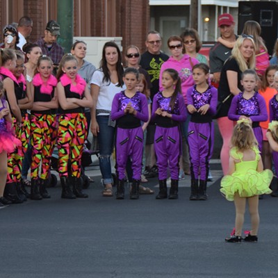 Alive After Five, downtown Clarkston, June 2, 2016. Toddlers dancing center stage with a captive audience. Photographer Mary Hayward of Clarkston.