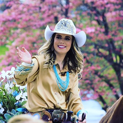 Asotin County Fair Rodeo Queen Samantha Elben riding in the parade. Picture taken April 26, 2019 by Richard Hayward of Clarkston.