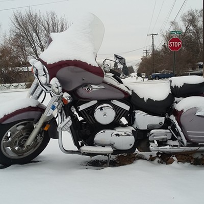 Winter Motorcycle in the Orchards, 12/23/22