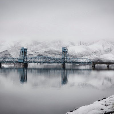 Blue Bridge in the snow. Taken Dec. 12, 2016 by Gail Craig of Lewiston.