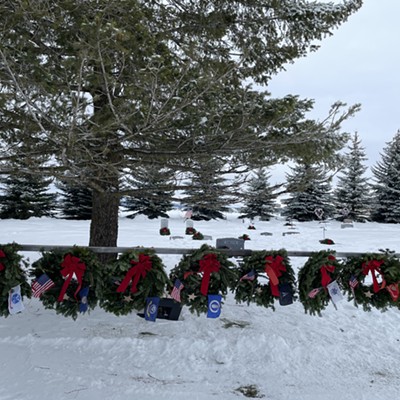 Burnt Ridge Cemetery shows its respect for its U. S. Veterans with a welcoming line of wreaths bearing the seven service flags and the POW/MIA flag.  The Wreaths Across America Program includes individual wreaths for the each gravesite.  A simple ceremony with a small audience was held on Saturday, December 17th, under a clear sky. The Troy Historical Society sponsored the project for the seven rural cemeteries in the Troy Cemetery District.