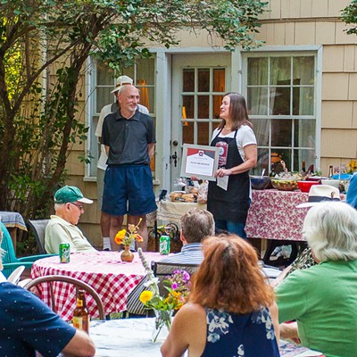 College Hill Association Good Neighbor Award presented to retired City of Pullman Planning Director, Pete Dickinson at annual neighborhood BBQ