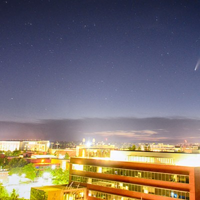 Comet Neowise from WSU's campus at about 10:30 pm on July 16, 2020