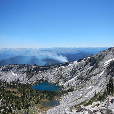 Lightning-caused fire in the Selway-Bitterroot Wilderness on the Nez Perce-Clearwater National Forests in north-central Idaho. Photo taken by Brett Haverstick, July 2016, at from&nbsp;Graves Peak in the Selway-Bitterroot Wilderness.