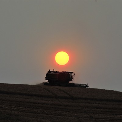 Driving home on August 9, 2017, just north of Colton we saw the sun as a fireball due to all the smoke in the air. Captured by Mary Hayward of Clarkston.