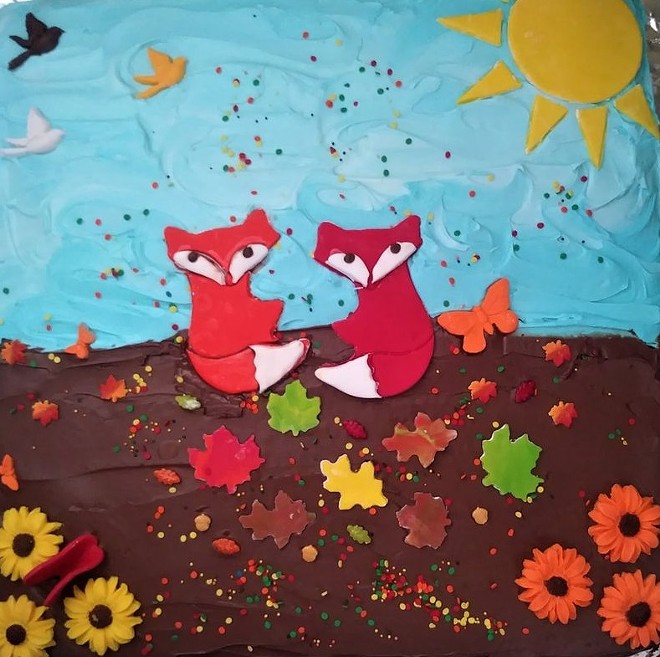 Foxy Fall Decorated Cake