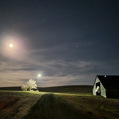 Full moon on the farm