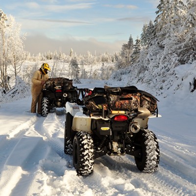 My brother Dennis and were 4 wheeling in December above Dworshak Reservoir 12/2012 and stopped for a break. Photo By Jerry Cunnington