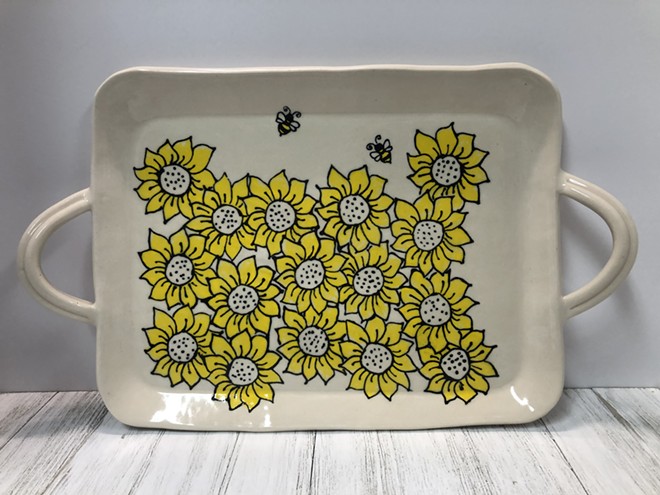 Sunflower Tray with Handles