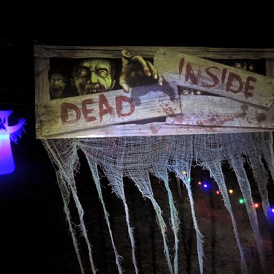 This image of ghosts and zombies waiting for unsuspecting visitors was taken by Leif Hoffmann (Clarkston, WA) while taking a stroll with family through the Hells Gate State Park Haunted Campground on Saturday, Oct. 23, 2021.