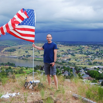 My son, Scott, and I hiked to this point below the Lewiston airport as a fierce storm moved in and pounded us with high winds, rain and hail. Taken June 8, 2017 by Mary Hayward of Clarkston.