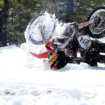 Jeremy Downs of Clarkston takes a spill while riding near Winchester. Kathy Witt photographer.