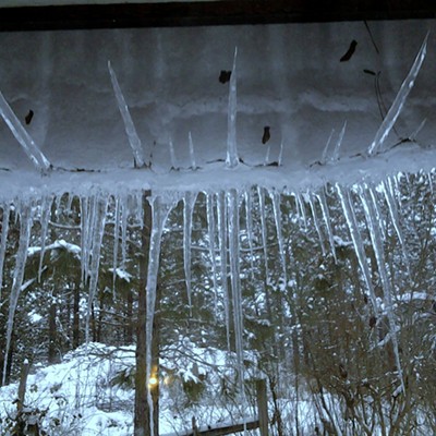 Confused icicles don't know which way is down. Photo taken Dec. 19, 2016 in Kendrick by Sharon Harris.