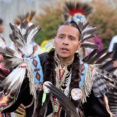 We went to the Gathering at the Falls Powwow in Spokane and enjoyed seeing all the many different dancers. Photo taken by Mary Hayward of Clarkston.