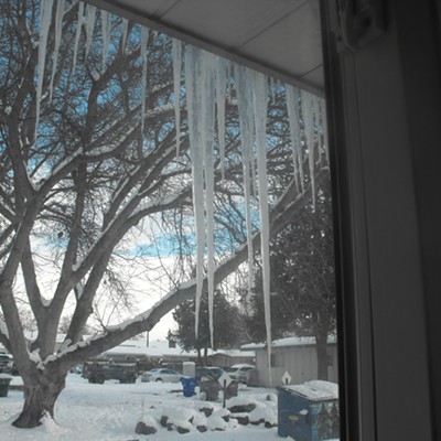 The icicles are from our kitchen window :)