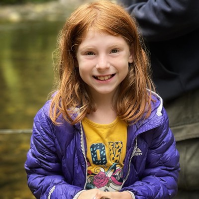 August 2023 fishing in the North Fork. Our adopted daughter Natalie and her fish right before she let it go to grow up a little bit longer.