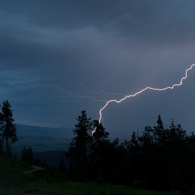 Lightning approaches McCroskey State Park from the south the evening of June 3, 2017, as captured by Moscow resident Jonathan Gradin while on a camping trip. Photo taken from a clearing on Skyline Drive near the Mineral Mountain campsite.
