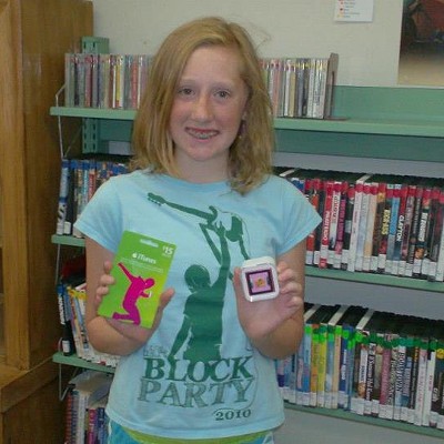 Michelle from Palouse is the Whitman County Library Teen Summer Reading grand prize winner.   She won an iPod nano and itunes gift card for reading throughout the summer.