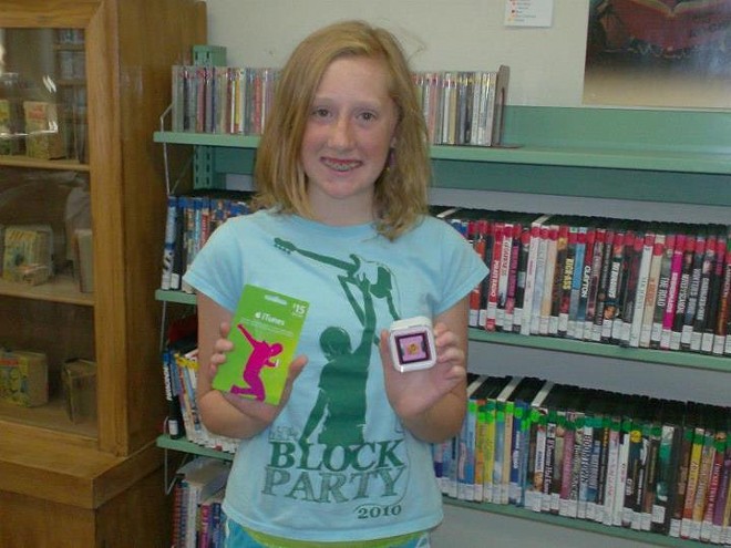 Michelle from Palouse is the Whitman County Library Teen Summer Reading grand prize winner.   She won an iPod nano and itunes gift card for reading throughout the summer.
