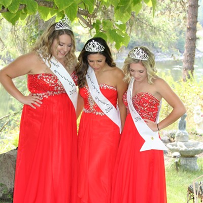 The 2016 Orofino Lumberjack Days Royalty had their pictures taken in their formal dresses over the weekend. Moe Kitty is giving the girls her approval as she is checking out Queen Rileigh Crawford, Princess Mayra Rodriguez, and Princess Lexi Schwartz. The girls are seniors at Orofino High School and looking forward to Orofino Lumberjack Days and the Clearwater County Fair, Sept. 15-18.
