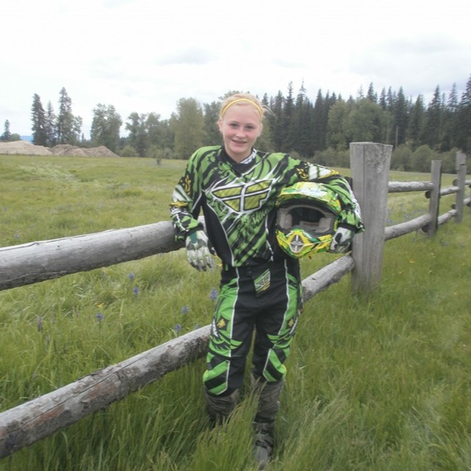 Raelyn Titus ready for a day of dirt bike riding