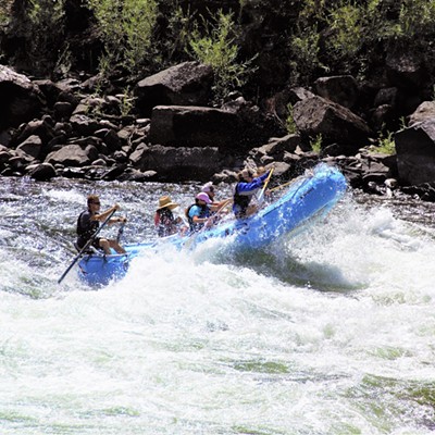 These rafters were captured maneuvering an intense wave on the Lochsa River. Taken August 23, 2019 by Mary Hayward of Clarkston.