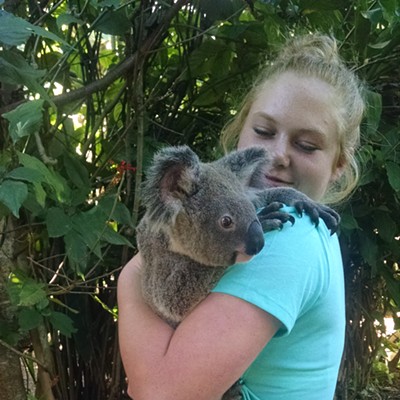 Shelby Forgey, 15, of Anatone meets 18 month old Koala Calypso at Cooberrie Park near Yeppoon, Queensland, Australia. The daughter of Brad and Jody Forgey, the photo was taken in June of this year while she, her mother and grandmother were visiting longtime family friends, Jeff and Maria Hyden of Rolleston.