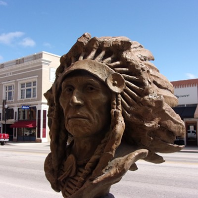 Another of the beautiful sculptures dotting Main Street in Sheridan WY.
Picture taken last April.