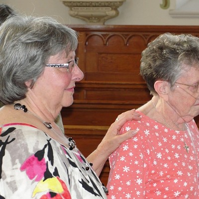 Sister Carolyn Miguel celebrated her 25th Jubilee in the presence of the community at evening prayer on July 11. She renewed her monastic vows with her daughter, Nan Miguel of Grangeville, by her side.