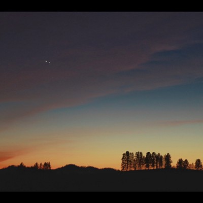 12.23.20 Potlatch,Idaho
    Rebecca Sorenson
    
    The skies cleared two days after the Winter Solstice giving us a view of the much anticipated Star of Bethlehem. The two planets were past prime conjunction and only visible for two hours before they sunk below the horizon.