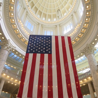 A big, bold, beautiful American flag floats above the rotunda at the Idaho State Capitol Building in Boise. Le Ann Wilson of Orofino snapped this patriotic pic on June 24.