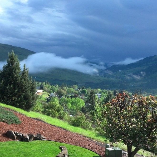 Stormy in Kendrick, Sunny in Juliaetta. Snapped from my deck in early May