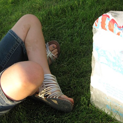 Summer dare: Ice block at a nearby park