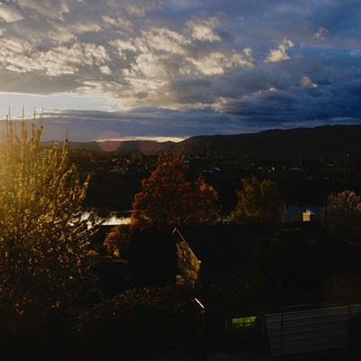 Beautiful sunset with a reflection on the Snake River. Picture taken from our deck in the Elks addition on 4/24/2023.