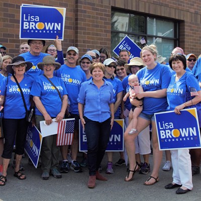 At the Lentil Festival Parade there was a large showing of support for the 5th Congressional District Candidate Lisa Brown. Taken August 18, 2018 by Mary Hayward of Clarkston.