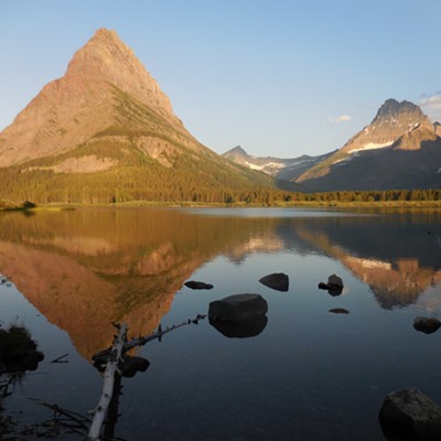 Sunrise on Mt. Grinnell and Mt. Wilbur at Glacier National Park. Photo by Brian Johnson,&nbsp;July 1, 2015.