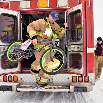 On Christmas Day 2017 the Clarkston Fire Department gave out bicycles, helmet and bike locks to many deserving children in Clarkston. Richard Hayward ll and Toby Hearsey were pleased with the response and reaped the rewards of giving. Photo taken by Mary Hayward.