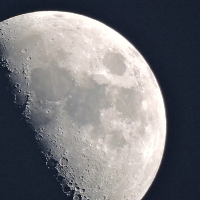 Half moon shot with a Nikon P600 wide optical zoom around the late part of March 2015.