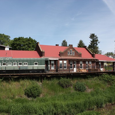 The Pullman Depot west face is revealed after decades. One of two passenger cars to be moved to new homes has departed. The second car will be moved soon. Then the work begins to restore the depot.
    
    06-03-20 photo by Kathleen Ryan, Pullman WA