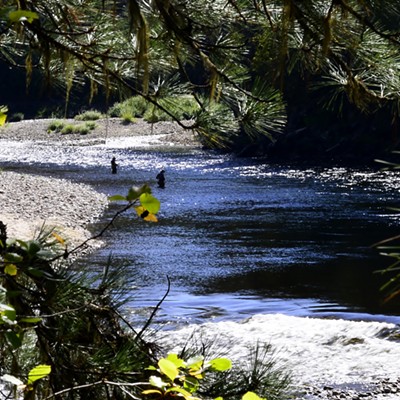 Found these two Men fly fishing on the upper Selway River 9/26/21. Beautiful day to find the right fly that would cause a nice Cutthroat to strike. Photographed by 
Jerry Cunnington.