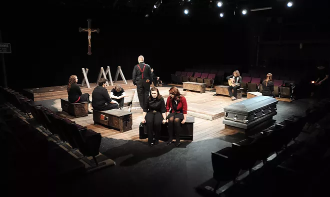 A production of "The Laramie Project," by Moises Kaufman and members of the Tectonic Theater Project, was staged in Wadleigh Theatre in 2011, the year the university eliminated its theater and dance departments. The same year it created WSU Performing Arts as a way to ensure live theater was a part of campus life. WSU eliminated the program this year and plans to shutter its theater spaces. - TRIBUNE/KYLE MILLS