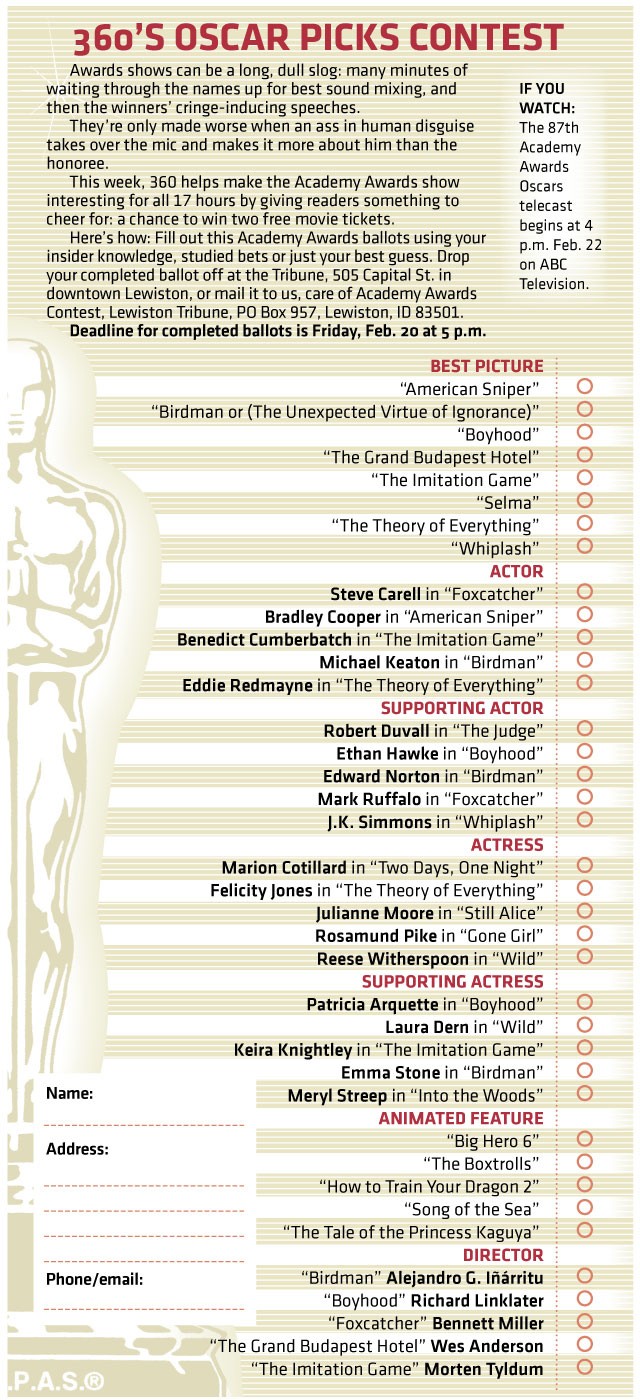 360 Predict the Oscar Winners Contest