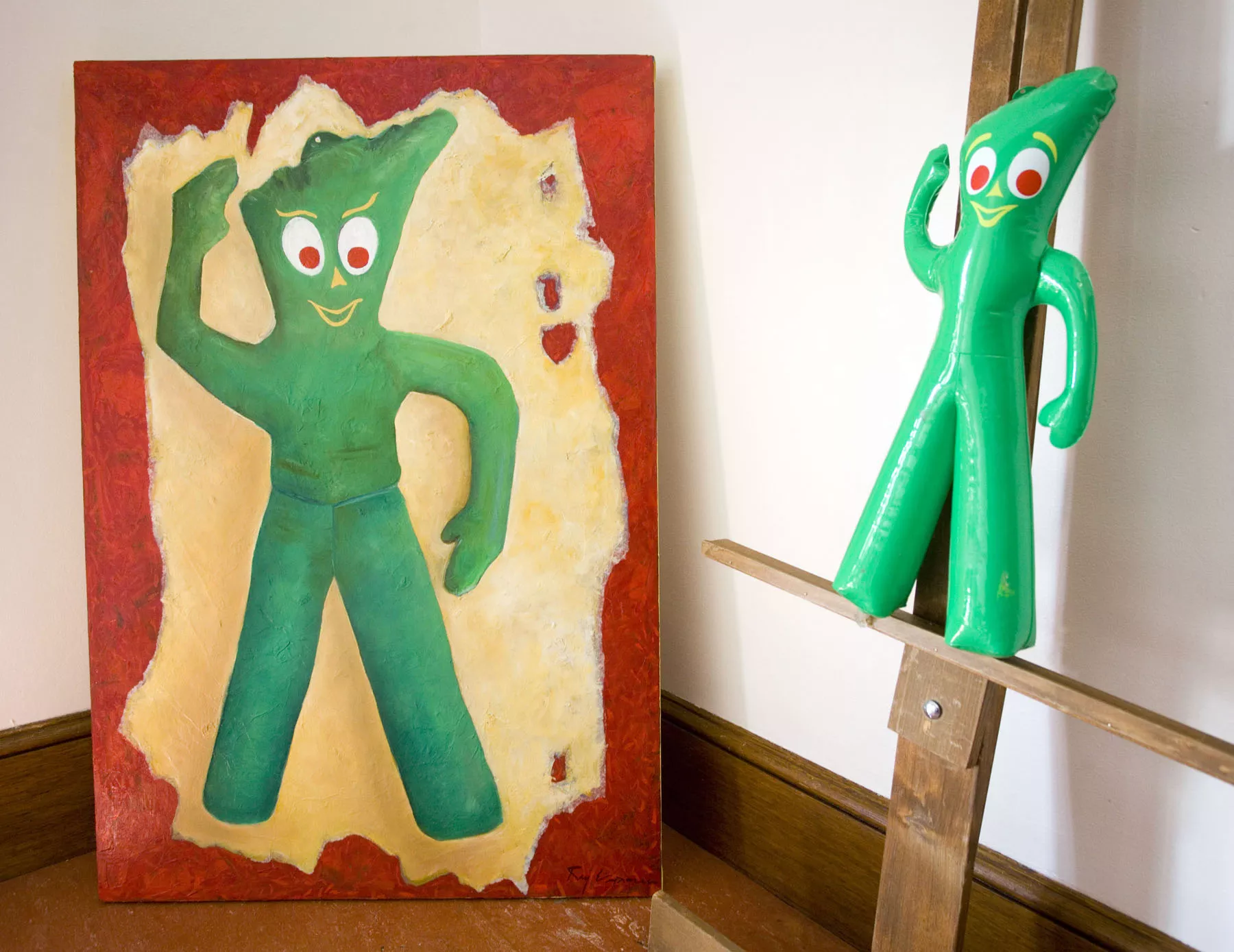This piece by Ray Esparsen is part of the Inflation Celebration at the Third Street Gallery in Moscow. The painting was inspired by the inflatable next to it. - MOSCOW-PULLMAN DAILY NEWS