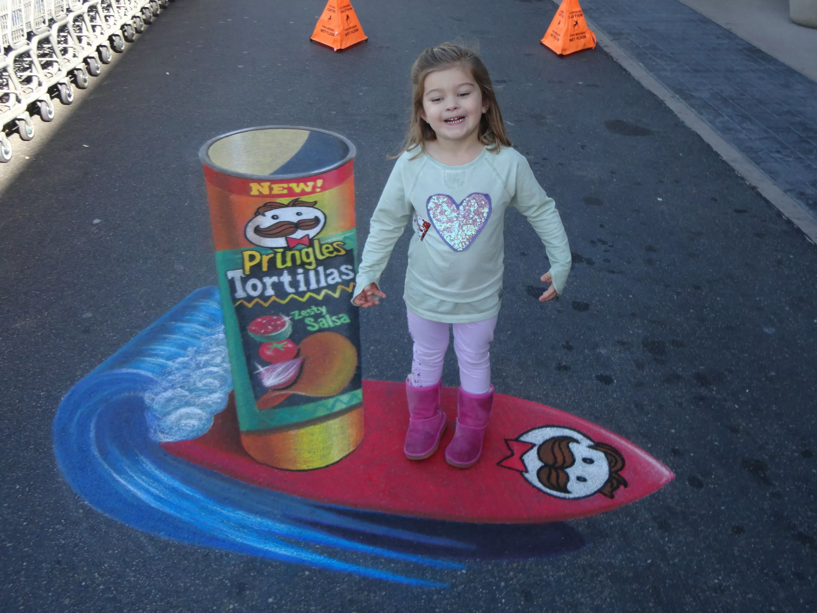 3-D chalk artist knows how to fool the eye