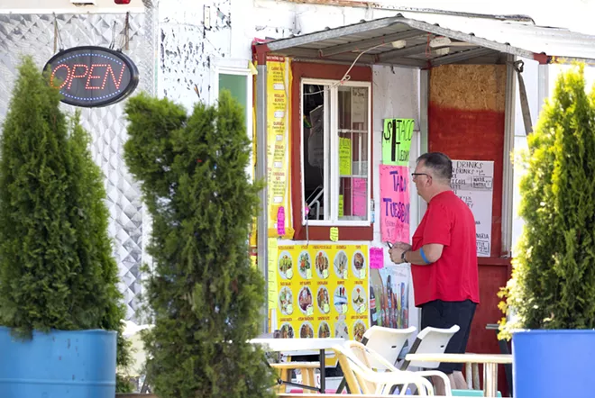 A customer places an order at Taqueria Las Torres on Monday on South Jackson Street in Moscow. - GEOFF CRIMMINS/DAILY NEWS