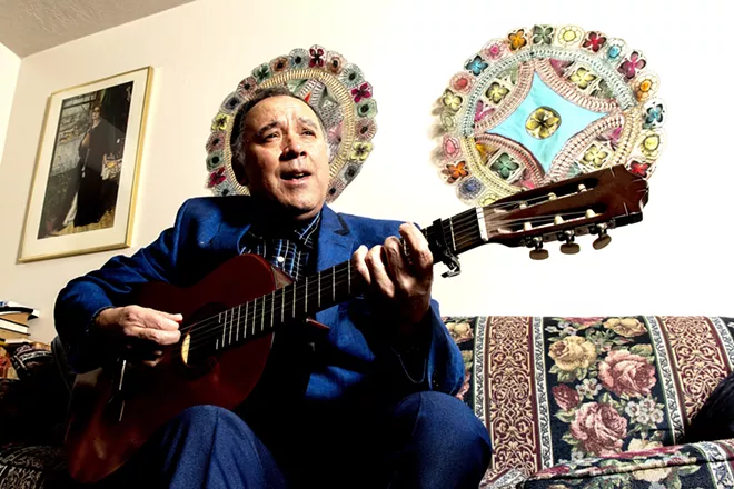 Edgar Galeano sings his song "Pájaro Choguy" which was included in a grammy-nominated Latin album, at his home on Monday. august Frank/Tribune - AUGUST FRANK/TRIBUNE