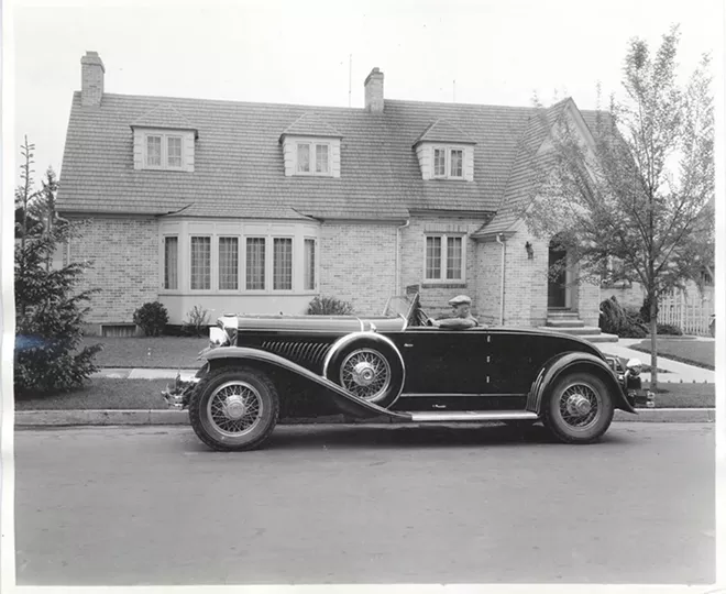 Photograph of Frank B. Robinson in his Duesenberg convertible coupe. - PSYCHIANA DIGITAL COLLECTION, DIGITAL INITIATIVES, UNIVERSITY OF IDAHO LIBRARY