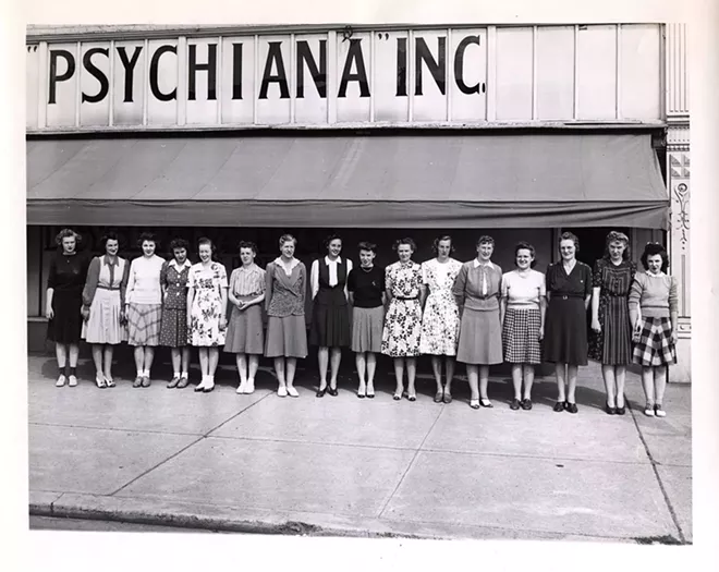 A 1938 photograph of clerical and bookkeeping staff from the branch mailing department. - PSYCHIANA DIGITAL COLLECTION, DIGITAL INITIATIVES, UNIVERSITY OF IDAHO LIBRARY