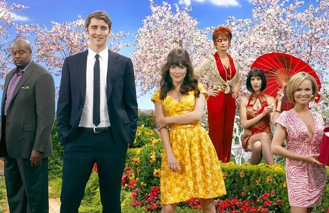 Chi McBride, Lee Pace, Anna Friel, Swoosie Kurtz, Ellen Greene, and Kristin Chenoweth in "Pushing Daisies" created by Bryan Fuller. (ABC)